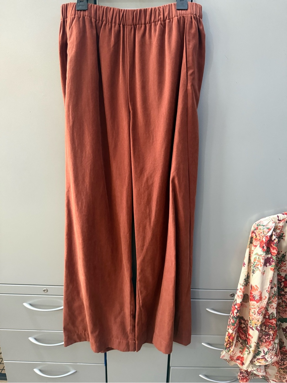 Another Love Rust Brown Elastic Waist Pants